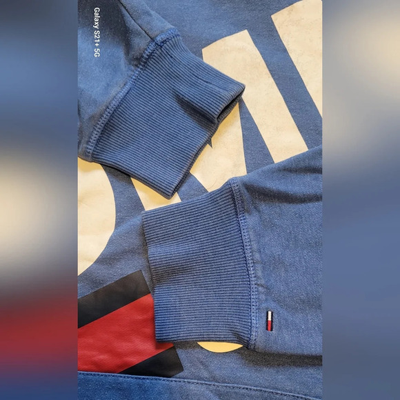 VTG Tommy Hilfiger pullover hooded sweatshirt, red whit blue mens size XLG - Picture 3 of 11